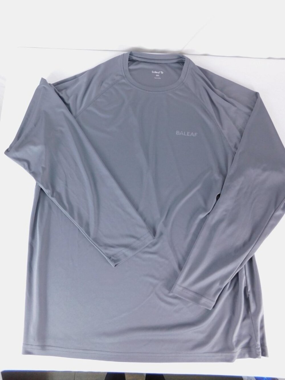 Baleaf Shirt Mens 2XL Gray Long Sleeve Athletic Running Workout Tee Basic